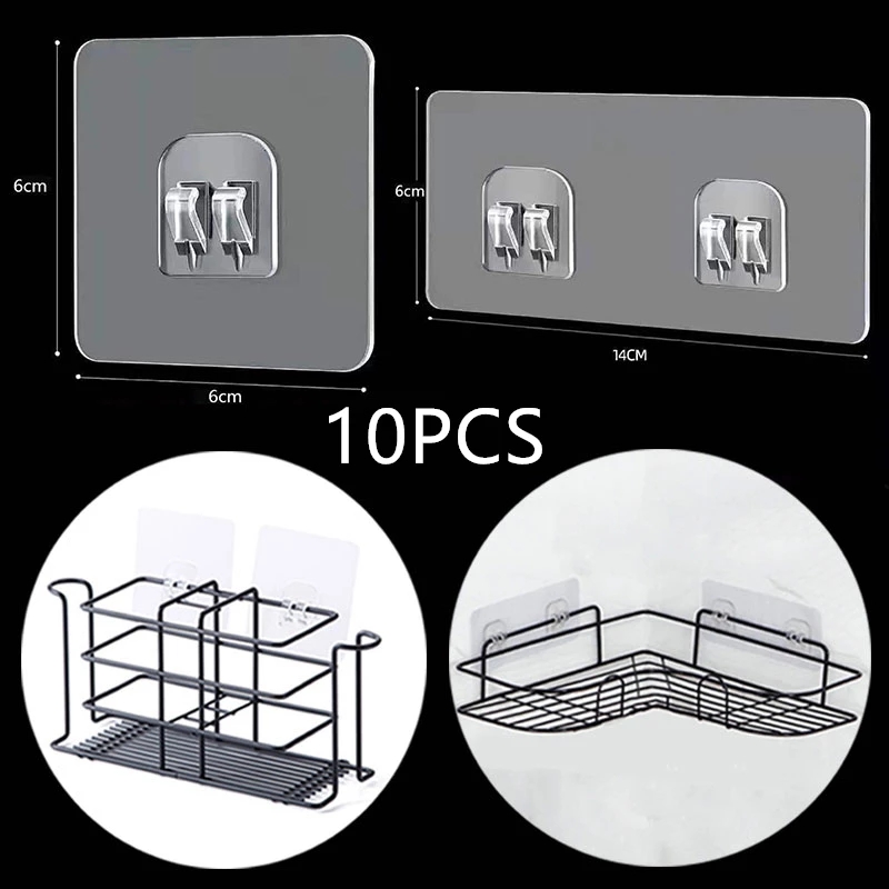 Commercial Kitchen Rack - Crochets d'étagère suspendus transparents, 10 pièces,